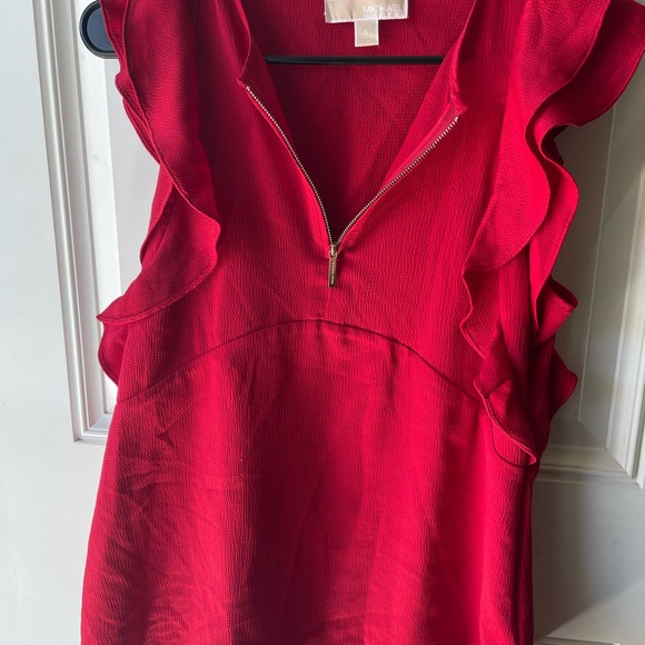 Red Ruffle Sleeveless Top - Picture 3 of 5